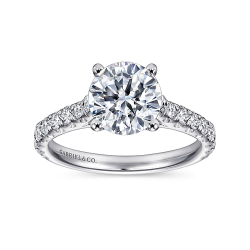 14K White Gold Round Diamond Engagement Ring