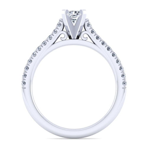 14K White Gold Round Diamond Engagement Ring