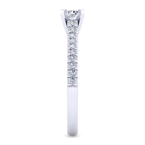 14K White Gold Round Diamond Engagement Ring