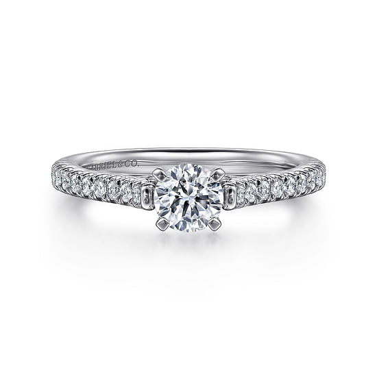 Gabriel - 14K White Gold Round Diamond Engagement Ring