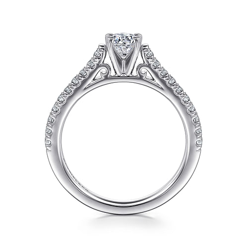 14K White Gold Round Diamond Engagement Ring