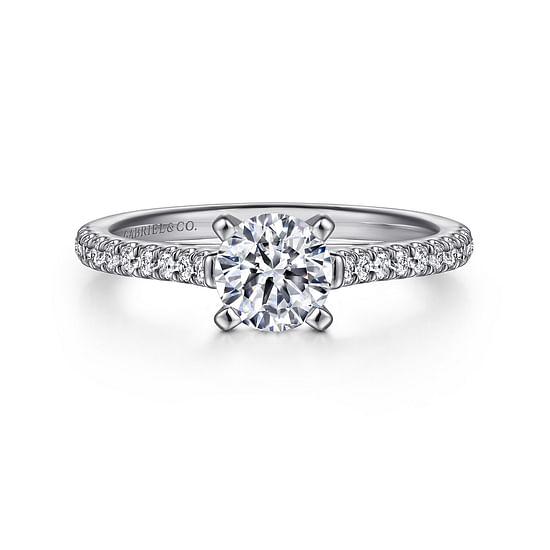 Gabriel - 14K White Gold Round Diamond Engagement Ring