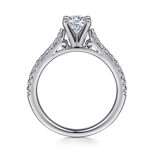 14K White Gold Round Diamond Engagement Ring