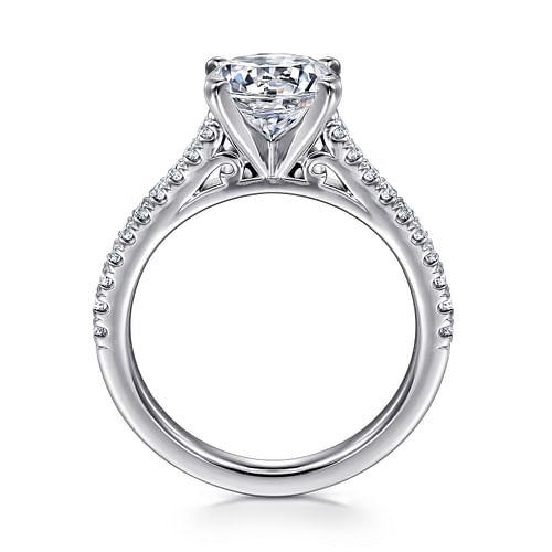 14K White Gold Round Diamond Engagement Ring