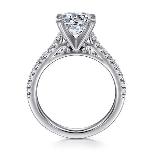 14K White Gold Round Diamond Engagement Ring