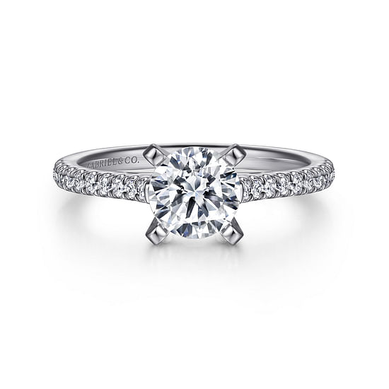 Gabriel - 14K White Gold Round Diamond Engagement Ring