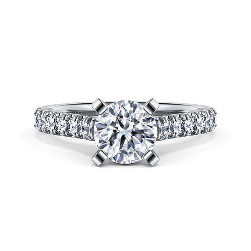 14K White Gold Round Diamond Engagement Ring