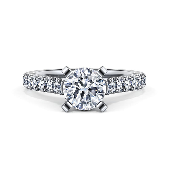 Gabriel - 14K White Gold Round Diamond Engagement Ring