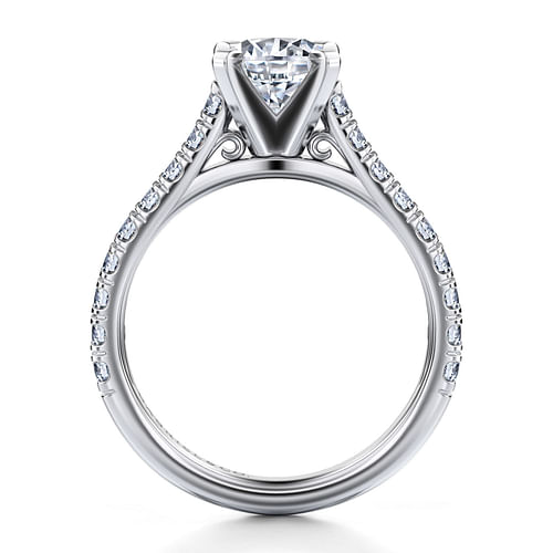 14K White Gold Round Diamond Engagement Ring