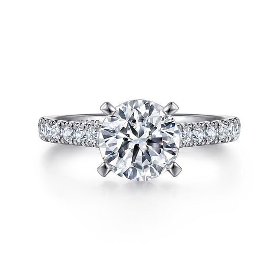 Gabriel - 14K White Gold Round Diamond Engagement Ring