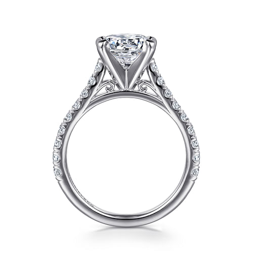 14K White Gold Round Diamond Engagement Ring