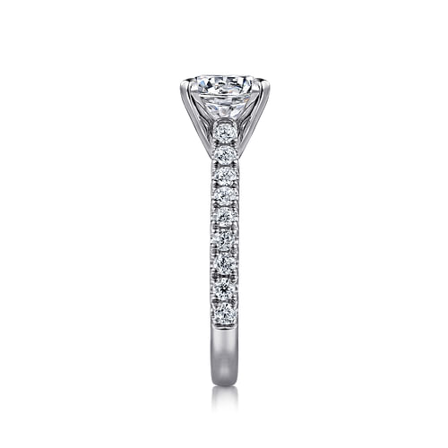 14K White Gold Round Diamond Engagement Ring