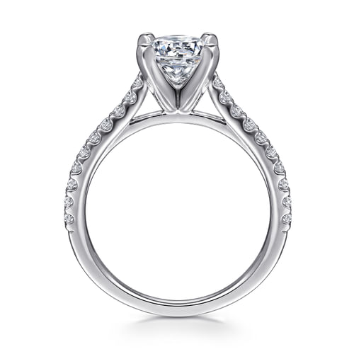 14K White Gold Round Diamond Engagement Ring