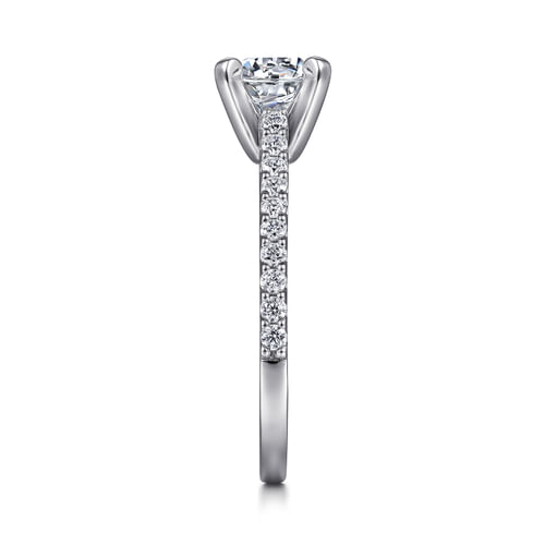 14K White Gold Round Diamond Engagement Ring