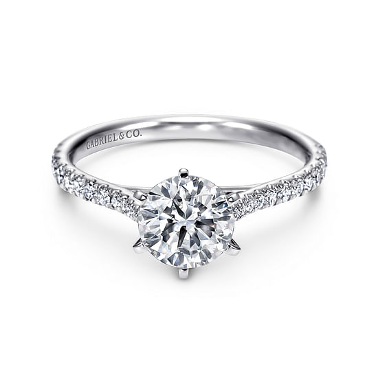 Gabriel - 14K White Gold Round Diamond Engagement Ring