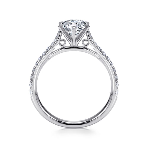 14K White Gold Round Diamond Engagement Ring