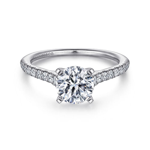 14K White Gold Round Diamond Engagement Ring