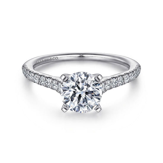 Gabriel - 14K White Gold Round Diamond Engagement Ring