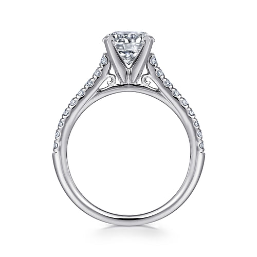 14K White Gold Round Diamond Engagement Ring