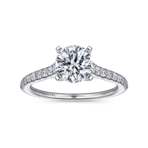 14K White Gold Round Diamond Engagement Ring