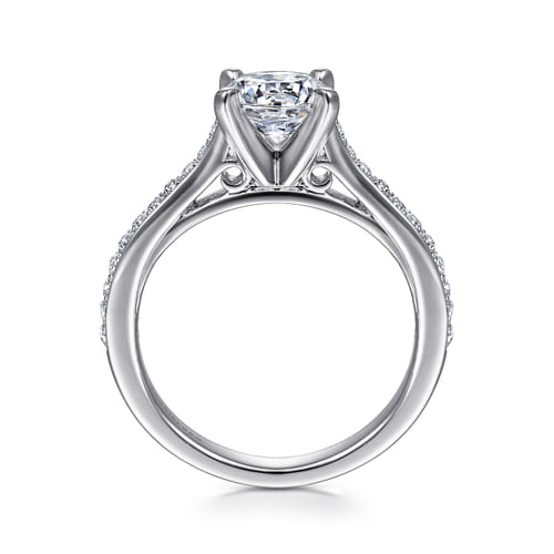 14K White Gold Round Diamond Engagement Ring