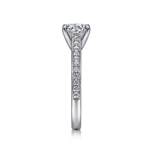 14K White Gold Round Diamond Engagement Ring