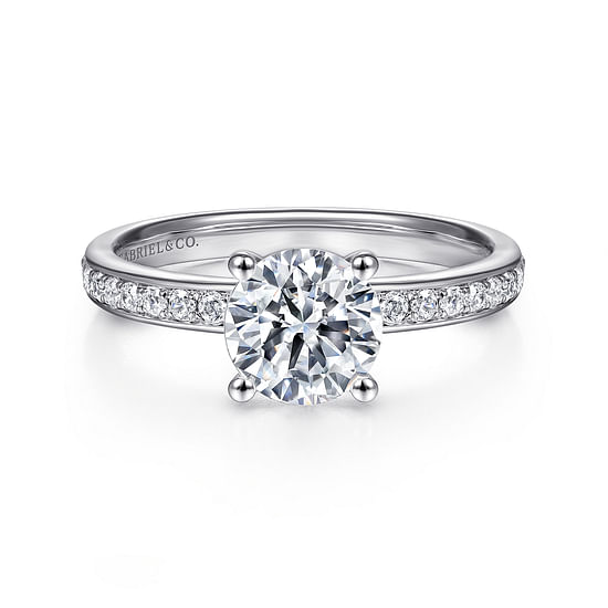 Gabriel - 14K White Gold Round Diamond Engagement Ring