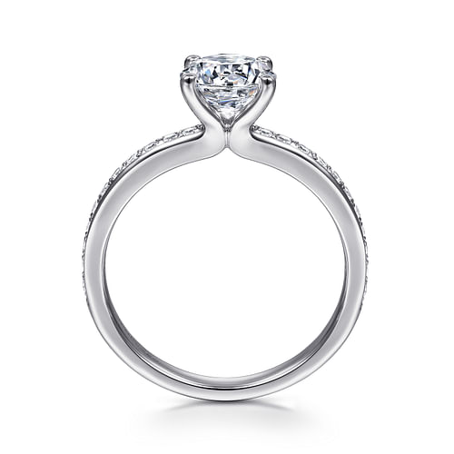 14K White Gold Round Diamond Engagement Ring