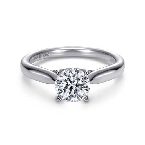 14K White Gold Round Diamond Engagement Ring