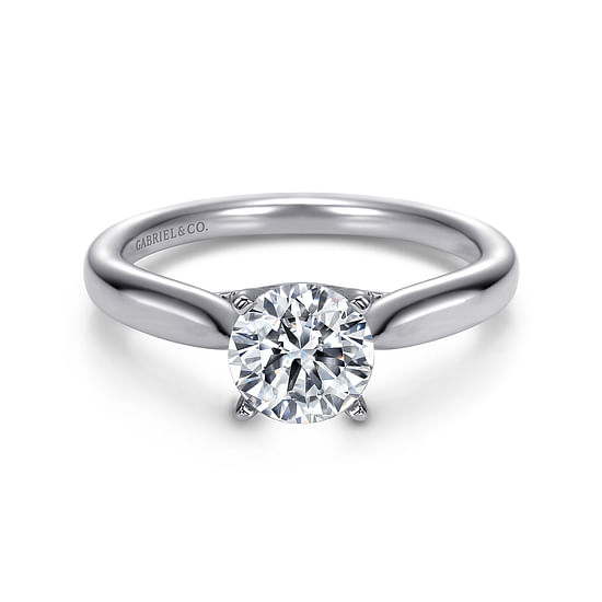 Gabriel - 14K White Gold Round Diamond Engagement Ring