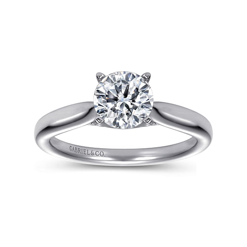 14K White Gold Round Diamond Engagement Ring