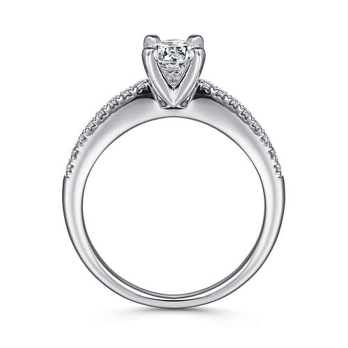 14K White Gold Round Diamond Engagement Ring