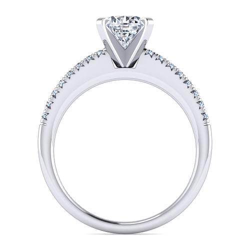 14K White Gold Round Diamond Engagement Ring