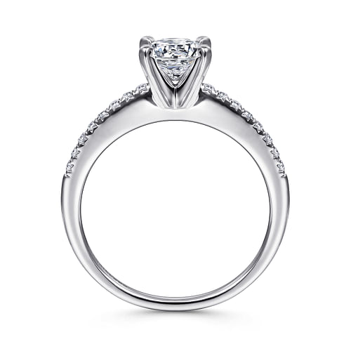 14K White Gold Round Diamond Engagement Ring