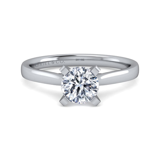 Gabriel - 14K White Gold Round Diamond Engagement Ring