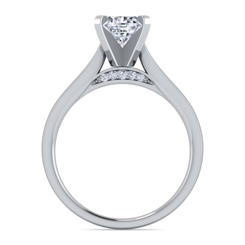 14K White Gold Round Diamond Engagement Ring