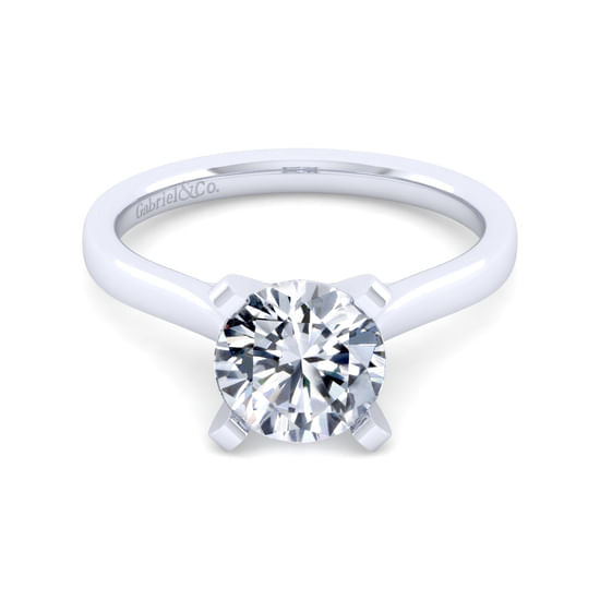 Gabriel - 14K White Gold Round Diamond Engagement Ring