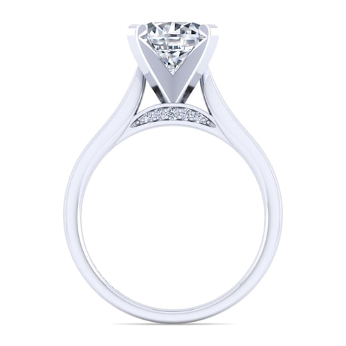 14K White Gold Round Diamond Engagement Ring
