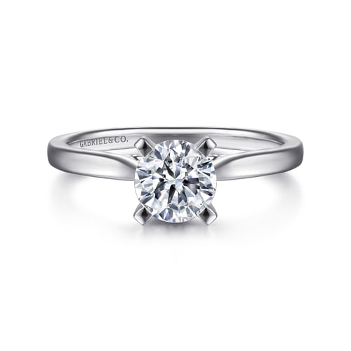 14K White Gold Round Diamond Engagement Ring