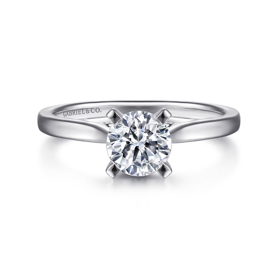 Gabriel - 14K White Gold Round Diamond Engagement Ring