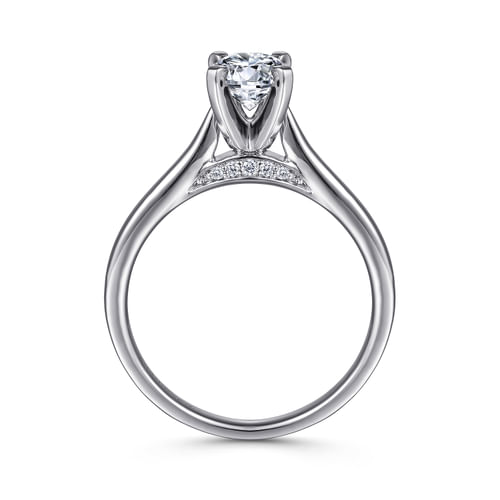 14K White Gold Round Diamond Engagement Ring