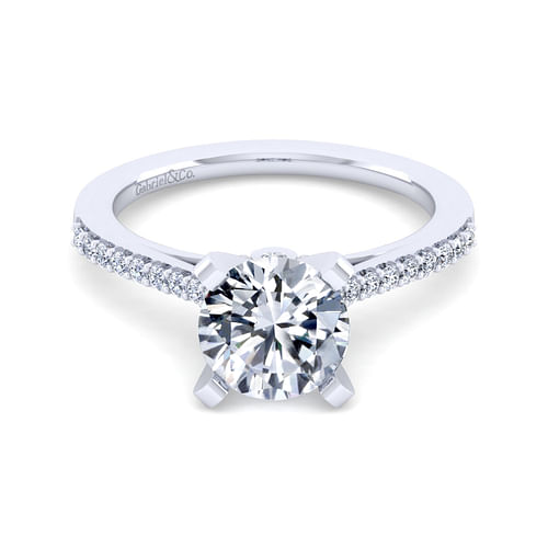 14K White Gold Round Diamond Engagement Ring