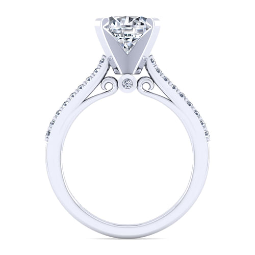 14K White Gold Round Diamond Engagement Ring