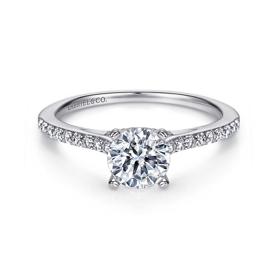 Gabriel - 14K White Gold Round Diamond Engagement Ring