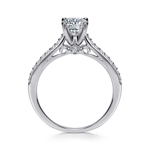 14K White Gold Round Diamond Engagement Ring