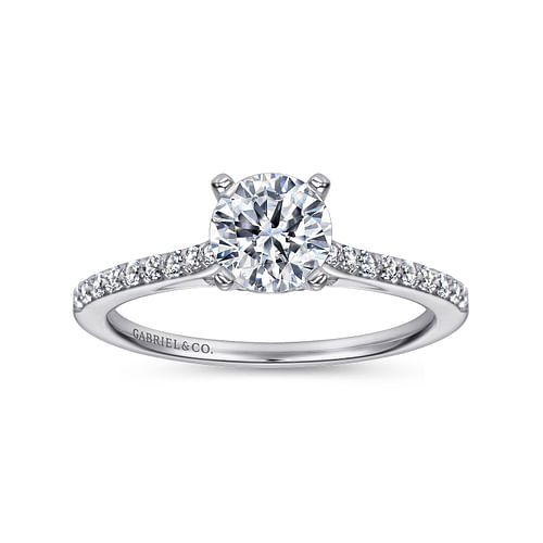 14K White Gold Round Diamond Engagement Ring