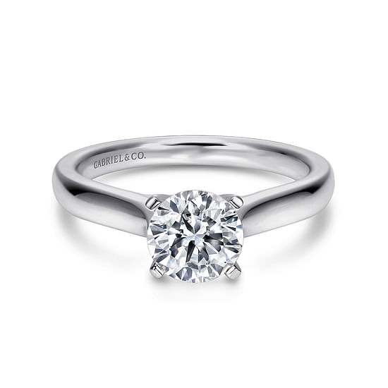 Gabriel - 14K White Gold Round Diamond Engagement Ring