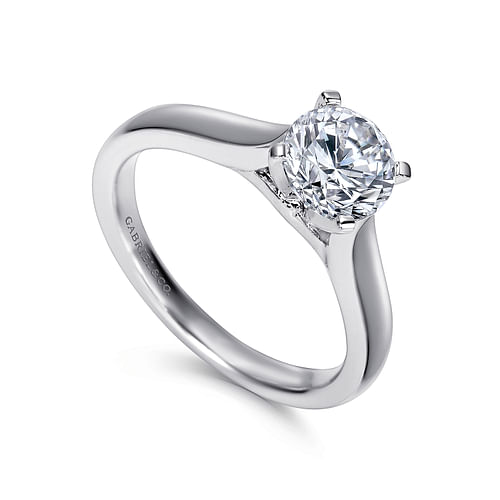 14K White Gold Round Diamond Engagement Ring