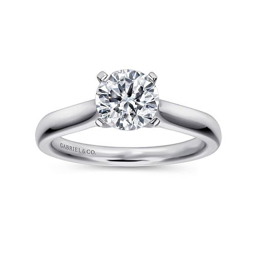 14K White Gold Round Diamond Engagement Ring