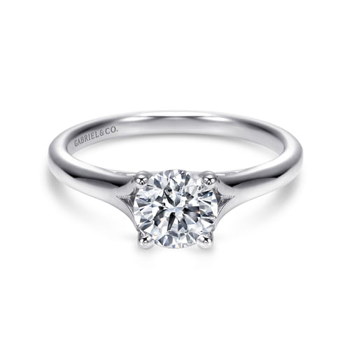 14K White Gold Round Diamond Engagement Ring